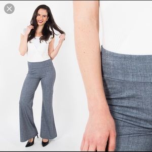 Blue Linen Palazzo Pants